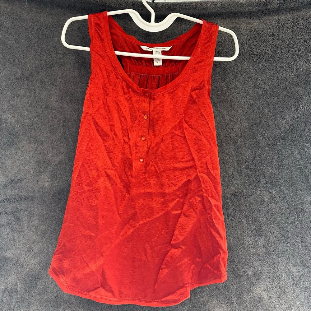 Diane Von Furstenberg Orange-Red Tank Top